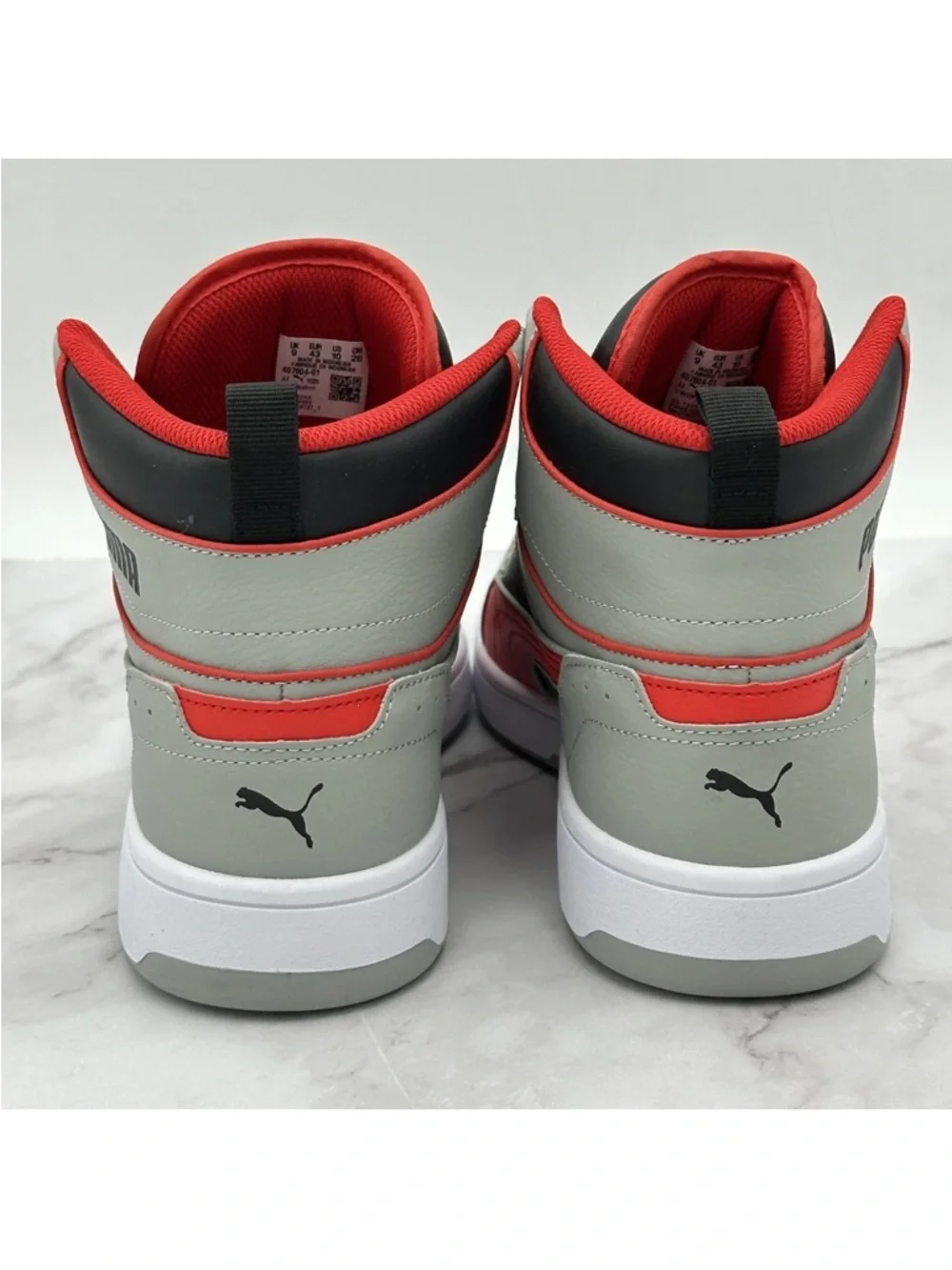 NWOB Puma Mid Top Shoes Mens Size 10 Gray Red Black Athletic Sneakers 407604-01